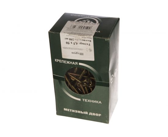 Потайной универсальный шуруп Метизный двор 4,5x50, желтый, 250 шт. 4607159063403 – изображение 5