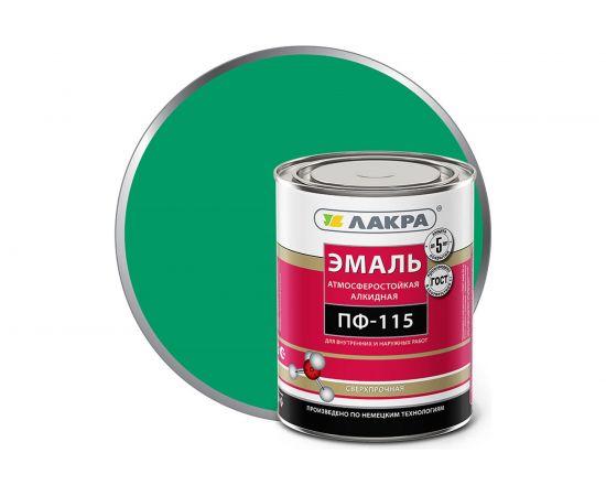Эмаль Лакра ПФ-115 ярко-зеленая, 1 кг 90000800781 