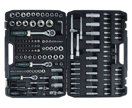 Набор инструмента ROCKFORCE 1/4"",3,8"",1/2"" DR 6-гранный 4-32мм 172пр. RF-41723-5 – изображение 2