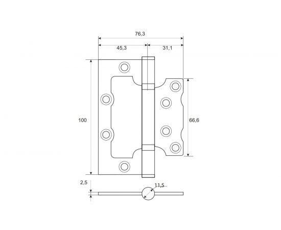 Накладная петля APECS 100х75х2,5-B2-Steel-CRM 23222 – изображение 4