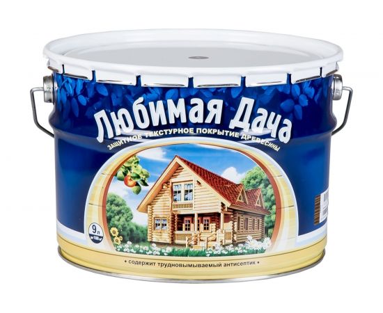 Защитно-декоративное покрытие РОГНЕДА Любимая Дача, калужница, для древесины, 9 л 1 45315 