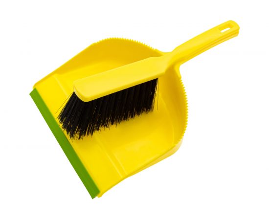 Набор Palisad Home совок с кромкой 330x225 мм и щетка-сметка 285 мм, желтый 933125 