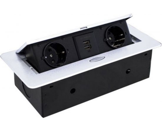 Горизонтальная выдвижная Розетка ROCKETSOCKET 2EU+2USB Белая OvalC AM-G2EU-2U-11 