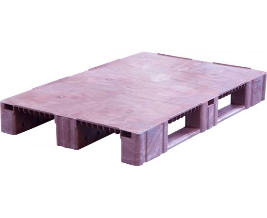 Паллет Тара.ру п/э 1200x800х150 сплошной, на 3-х полозьях, тёмно-бордовый 17947 