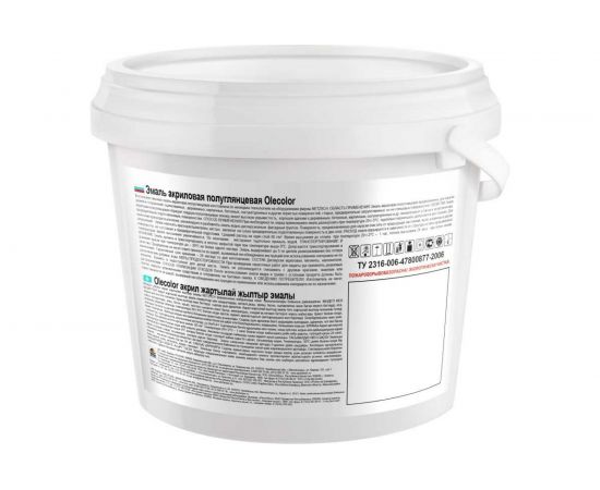 Акриловая эмаль OLECOLOR полуглянцевая, зеленый, 2 кг 4300002560 – изображение 2