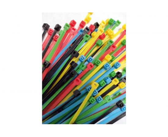 Нейлоновая стяжка SUPRLAN 3.6х200 мм 5 цветов 100pcs 06-1016 – изображение 2