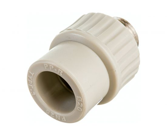 Муфта RTP PN25 комбинированная, наружная резьба, D20х1/2 мм, серая 10942 – изображение 2