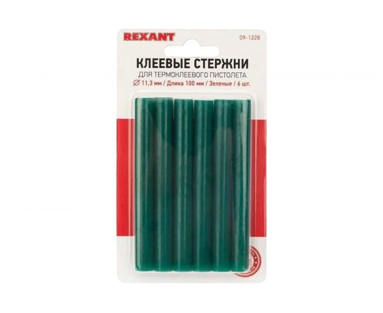 Клеевые стержни Rexant 11х100 мм зеленые 6 шт. 09-1228 – изображение 3
