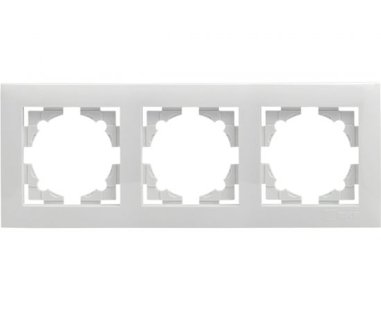 3-местная рамка EKF Валенсия, белая, PROxima EWM-G-303-10 – изображение 3