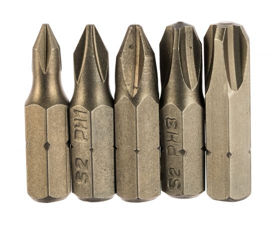 Набор крестовых насадок (5 шт; PH0-PH4; 25 мм) АвтоDело 40628 