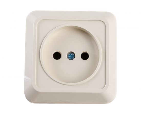 Одноместная розетка АБК-СИЛА без заземляющего контакта 16А 220В керамика "АЛЬТАИР" слоновая кость 5400302 