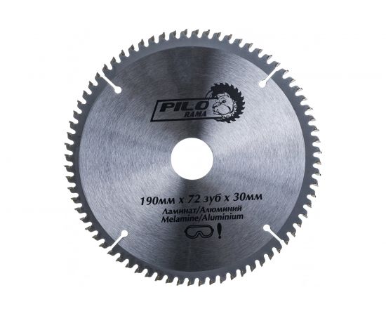 Диск пильный по ламинату и алюминию (190х30/20 мм; 72TPI) Pilorama 511972 