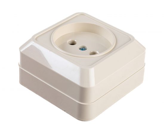 Одноместная розетка АБК-СИЛА без заземляющего контакта 16А 220В керамика "АЛЬТАИР" слоновая кость 5400302 – изображение 3