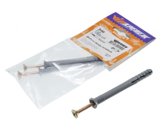 Потайной дюбель-гвоздь VIPкрепеж бортик, 8х80, 2 шт. 10820 VIP 