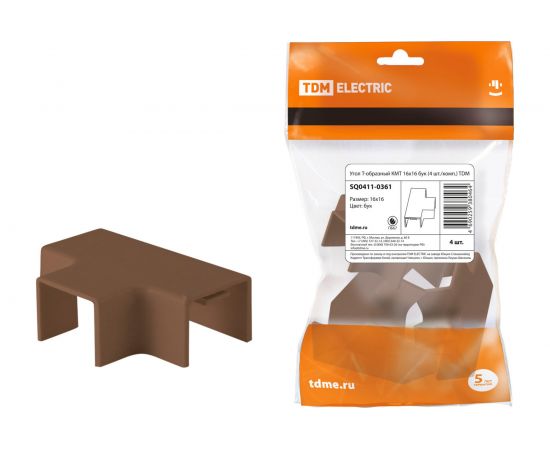 Т-образный угол TDM КМТ 16x16 бук 4 шт./комп. SQ0411-0361 