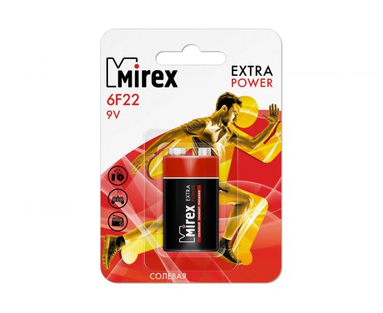 Солевая батарея Mirex 6F22 / Крона 9V 1 шт ecopack 23702-6F22-E1 