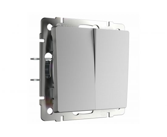 Двухклавишный проходной выключатель WERKEL серебряный W1122006 a051509 