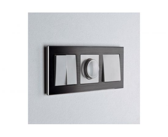 Двухклавишный проходной выключатель WERKEL серебряный W1122006 a051509 – изображение 2