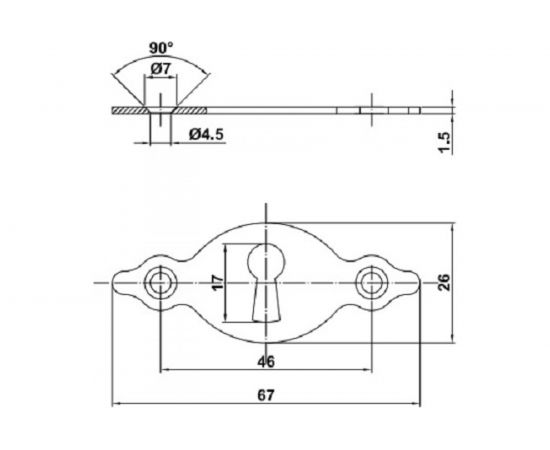 Горизонтальная накладка Amig черная 10-67х26х1,5 – изображение 2