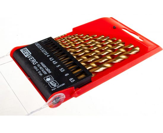 Набор сверл по металлу HSS-G, 1,5-6,5 мм, 13 шт. REDVERG 6621064 – изображение 2