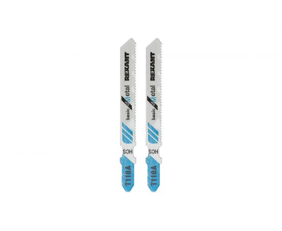 Пилка для электролобзика по металлу REXANT 75 мм 21 з/д 1.5-3 мм T118A 2 шт 92-0306 – изображение 3