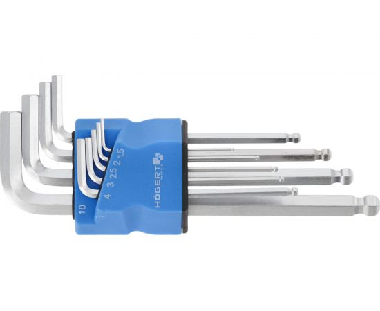 Набор шестигранных Г-образных ключей HOEGERT TECHNIK длинные HT1W825 – изображение 4