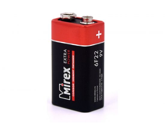 Солевая батарея Mirex 6F22 / Крона 9V 1 шт ecopack 23702-6F22-E1 – изображение 4