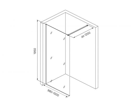 Душевая перегородка IDDIS Slide Walk In хром, 100x195 SLI8CS0i23 – изображение 5
