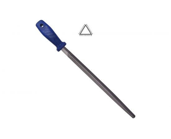 Трехгранный напильник 150мм №2 сталь У13, с пластиковой ручкой GRIFF 034350 