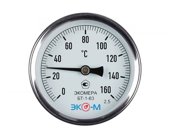 Биметаллический термометр ЭКО-М ЭКОМЕРА БТ-1-63, 0-160C, L=40 БТ-1-63-160С-L40 