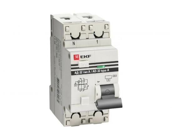 Дифференциальный автомат EKF PROxima АД-32 тип А, 1P+N, 40А/30мА, SQ DA32-40-30-a-pro 