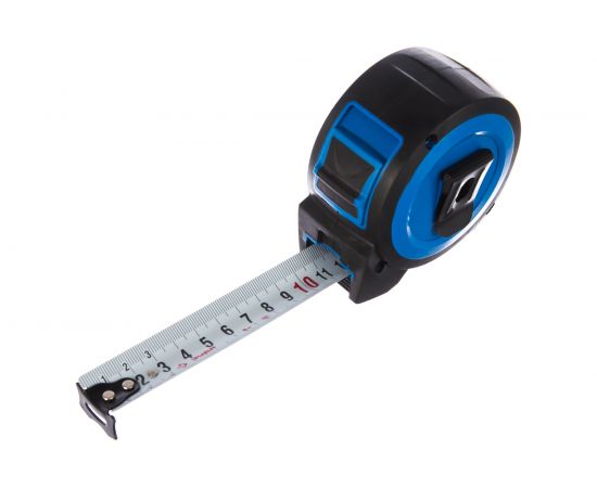 Рулетка Зубр ЭКСПЕРТ, сверхширокое полотно, особо длинный вылет, нейлон покрытие, упрочненный двухкомпонентный корпус, 8м/27мм 34059-08-27 – изображение 2