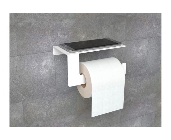 Держатель для туалетной бумаги EMBODIMENT с полкой хранения, белый EMB-TP-W – изображение 2