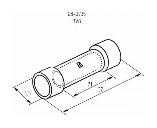 Соединительная изолированная гильза REXANT L-32мм 6-10кв.мм красная 08-0735 – изображение 2