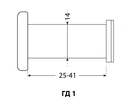 Дверной глазок Аллюр ГД-1 БШт 25-42 мм, d=14 мм, золото 1505 – изображение 2