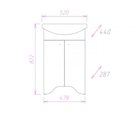 Тумба с раковиной Onika ОМЕГА 50.10 105015 – изображение 3