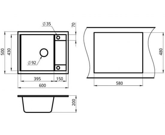 Кухонная мойка Granula GR-6002 черный – изображение 3