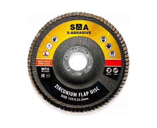 Лепестковый диск S-ABRASIVE (125x22.2 мм; P80; T29 конический) Сегмент-Абразив 7930091773022 