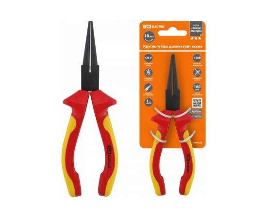 Диэлектрические круглогубцы TDM 160 мм, 1000 В, CR-V, «ЭкспертЭлектрик» SQ1010-0106 