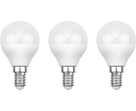 Светодиодная лампа REXANT 3 шт Шарик GL 7.5 Вт E14 4000 K нейтральный свет 604-032-3 