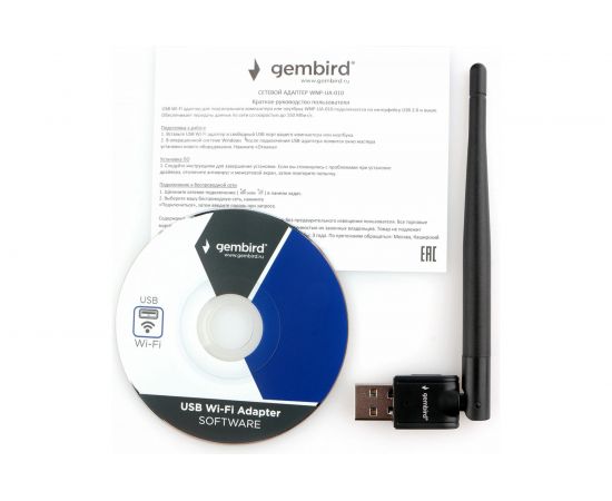 Сетевой адаптер WiFi Gembird 150 Мбит, USB, 802.11b/g/n, WNP-UA-010 – изображение 2