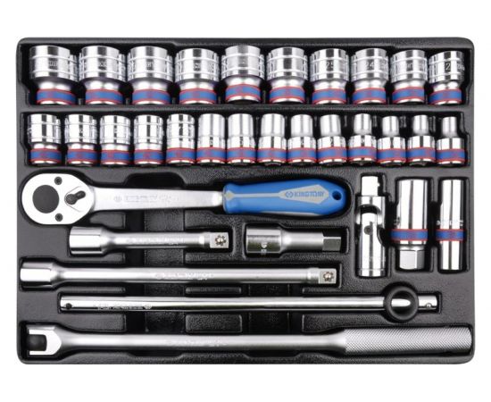 Набор торцевых головок KING TONY 1/2 33 предмета 9-4333MR03 – изображение 2