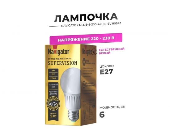 Лампа Navigator NLL-A60-9-230-2.7K-E27-FR-SV 80548 – изображение 2