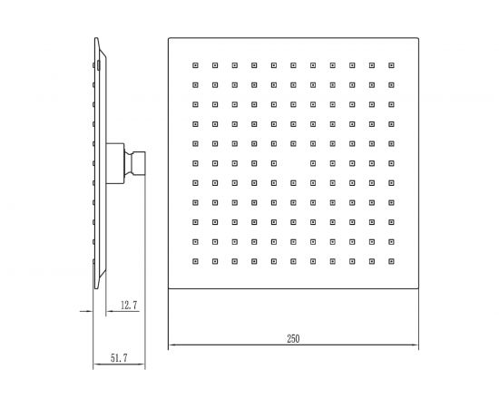 Верхний душ Aquanet Static 250x250 мм, черный матовый 00261826 – изображение 2