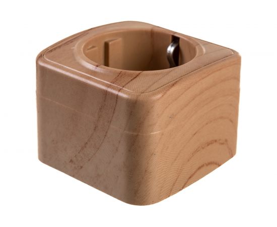 1-местная розетка EKF Минск ОП 16А с заземлением светлое дерево EGR16-028-30 – изображение 2