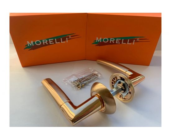 Дверная ручка MORELLI ""Пиза"" MH-06 SG/GP, цвет - матовое золото/ золото 9008234 – изображение 3