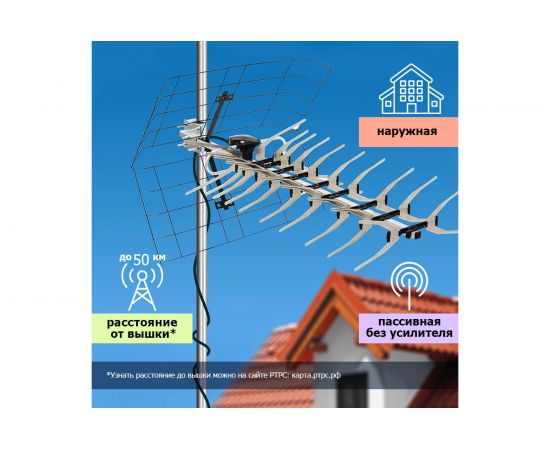 Наружная пассивная антенна для цифрового телевидения REXANT DVB-T2 RX-412 34-0412 – изображение 6