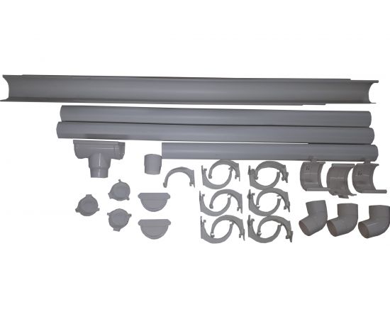 Комплект водосточной системы Murol (ПВХ; белый) G130 K1,5-L6H3W 