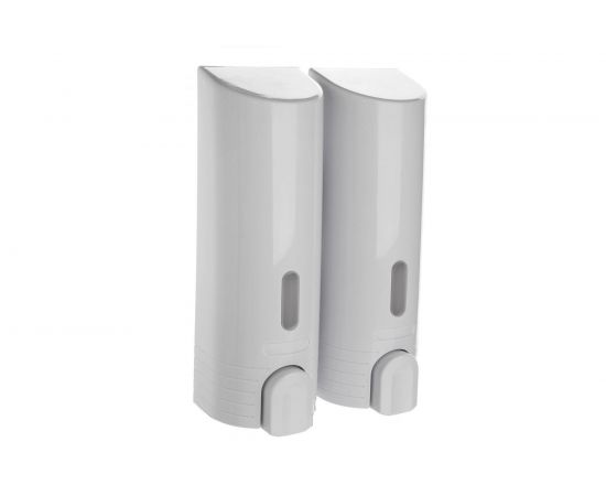 Настенный двойной дозатор для жидкого мыла, шампуня Аквалиния 2х380 мл B6695 