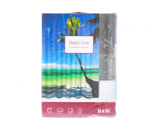 Штора для ванной комнаты IDDIS 180*200 см, полиэстер, Maldivian 630P18Ri11 – изображение 2